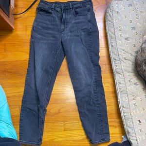 Black washed American eagle mom jeans